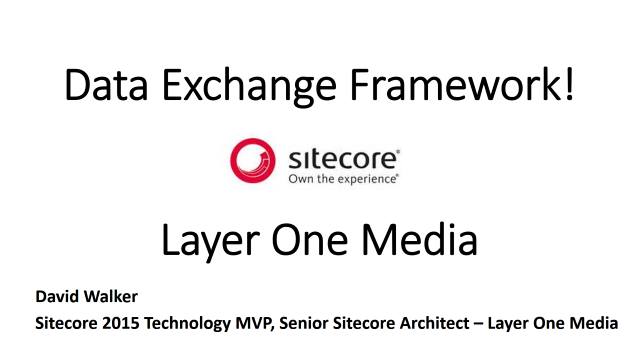 Data Exchange Framework - Layer One Media - Lunch and Learn - 04/18/2017